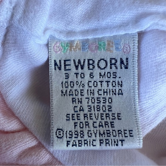 VTG Gymboree Newborn 1998 Pink Tulip Soft Knit Bucket Hat Embroidered Bow GUC - Picture 5 of 7